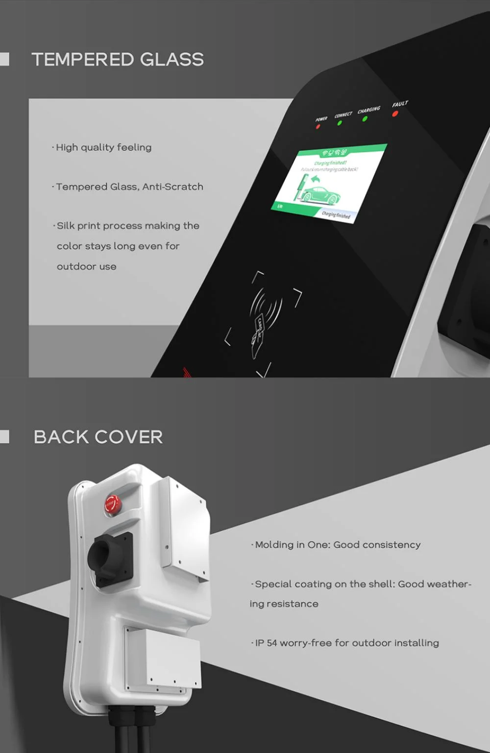 3 Phase 22kw 32A Charger Station with Electric Car Charging Cable Wallbox EV Charger with Load Balance